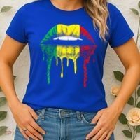 Reggae Music Jamaica Kissing Lips Flag Rastafari Rasta Women's T-Shirt thumb 2