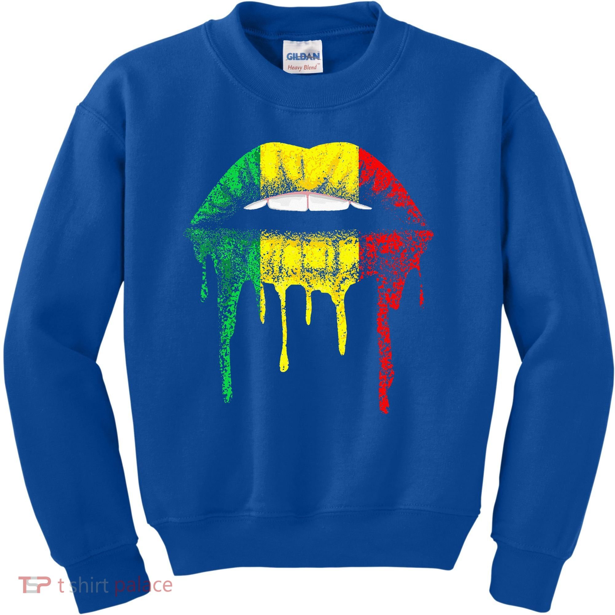 Reggae Music Jamaica Kissing Lips Flag Rastafari Rasta Kids Sweatshirt