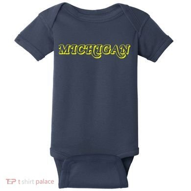 Retro Michigan Logo Baby Bodysuit