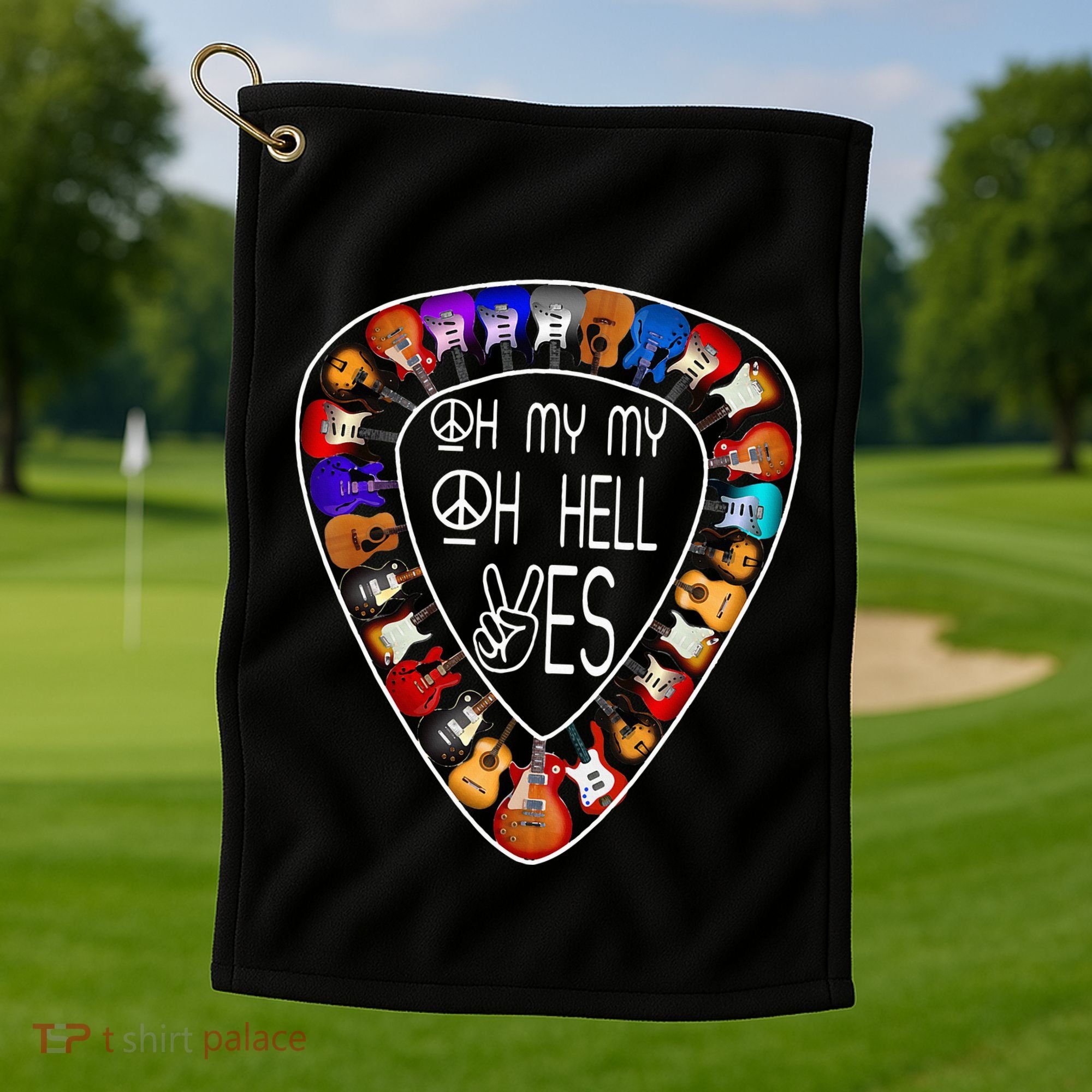 Retro Music Lover's Yes Hells My Petty Guitar Golf Towel