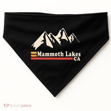 Retro Mammoth Lakes California Ca Mountain Ski USA-Made Doggie Bandana