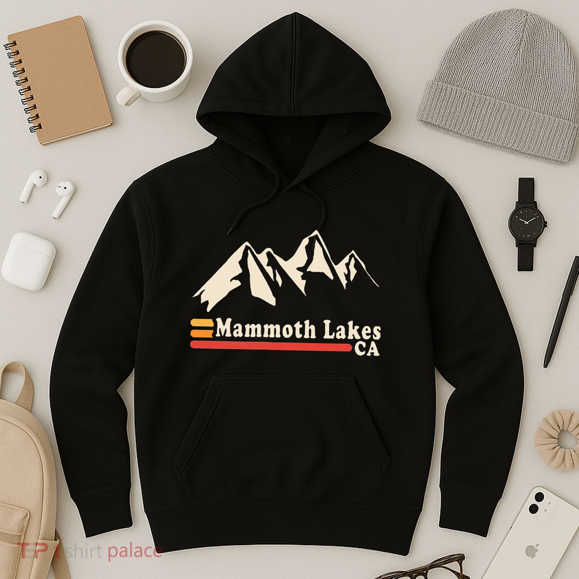 Retro Mammoth Lakes California Ca Mountain Ski Hoodie