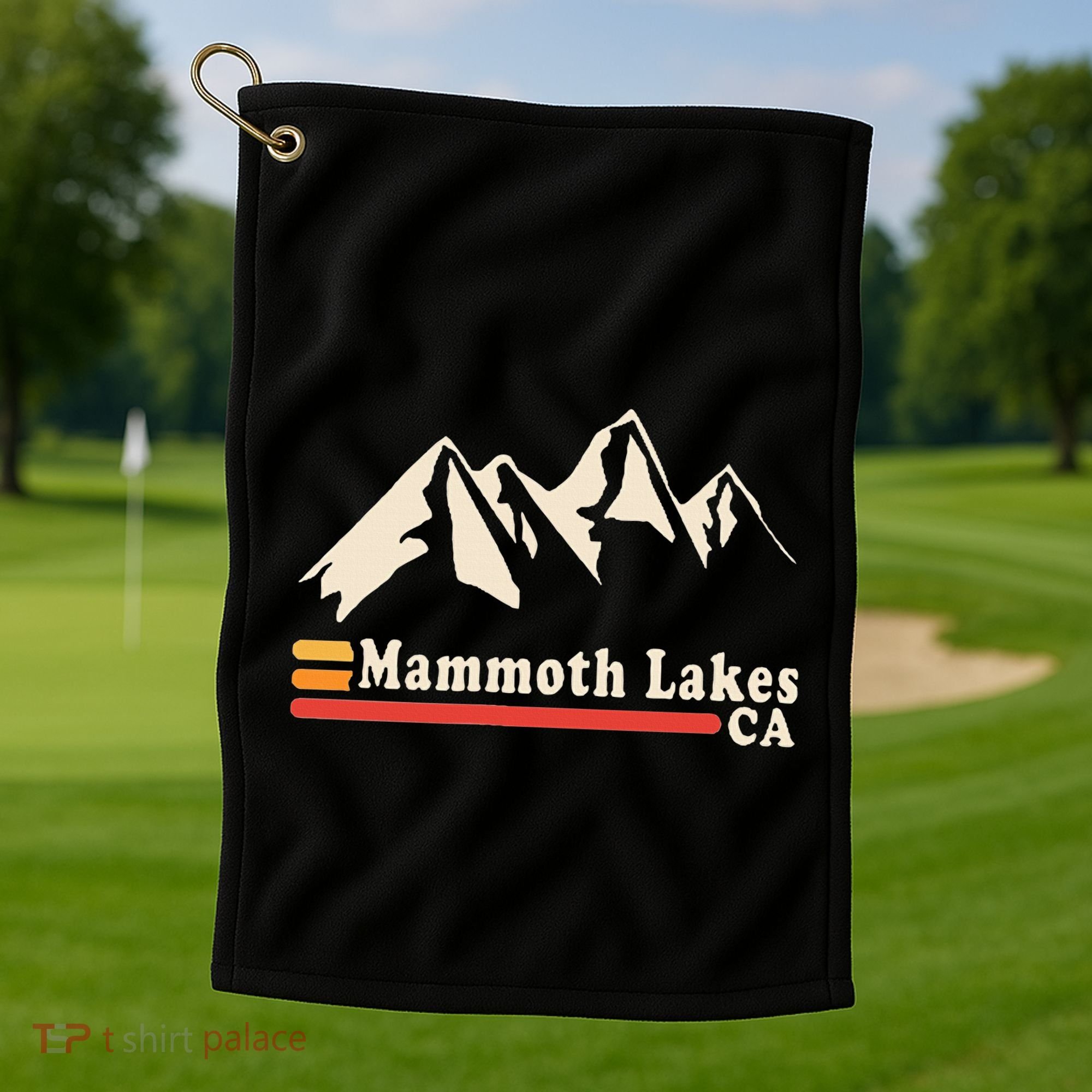 Retro Mammoth Lakes California Ca Mountain Ski Golf Towel