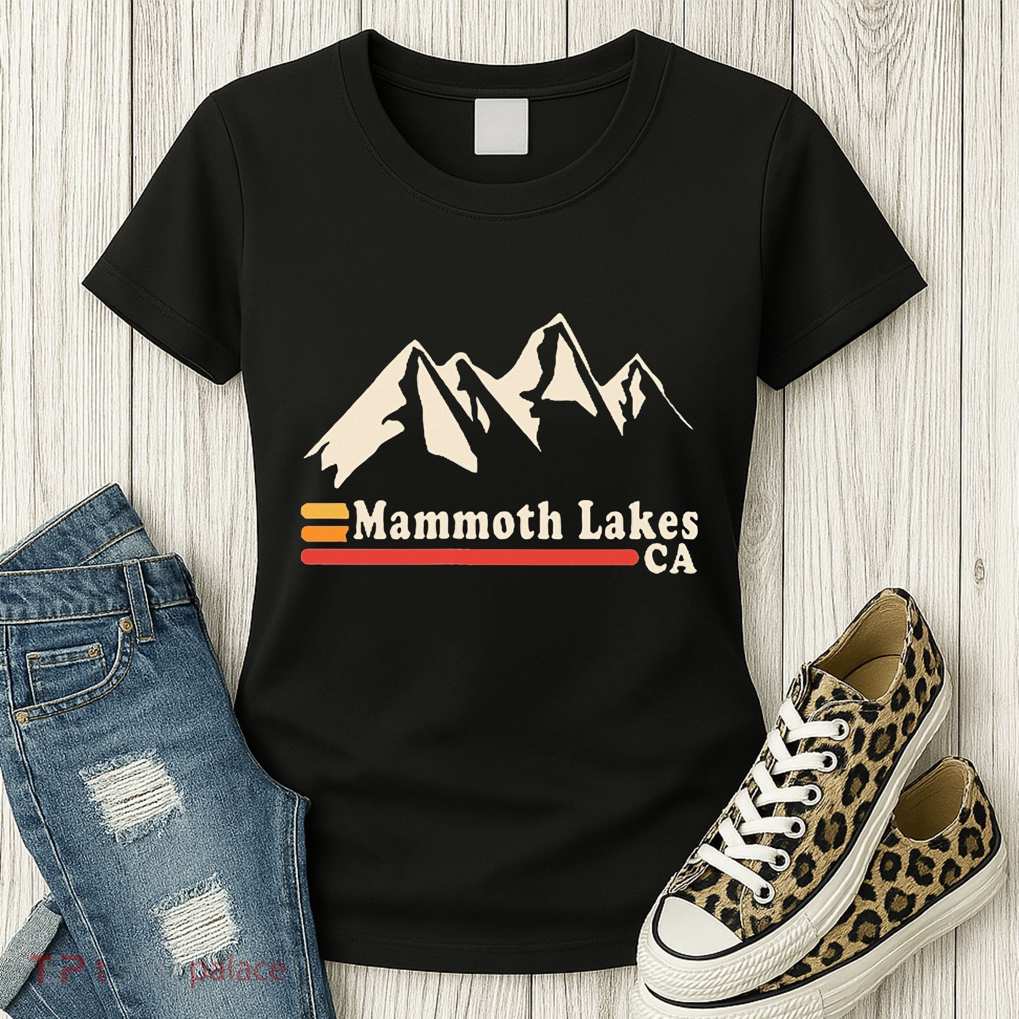 Retro Mammoth Lakes California Ca Mountain Ski Women's T-Shirt