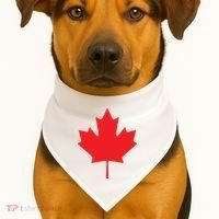 Red Maple Leaf Flag Of Canada Cool Canadian Flags USA-Made Doggie Bandana thumb 1
