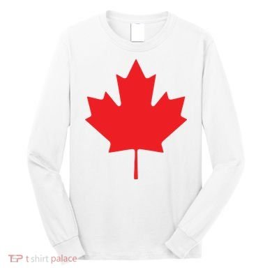 Red Maple Leaf Flag Of Canada Cool Canadian Flags Long Sleeve Shirt