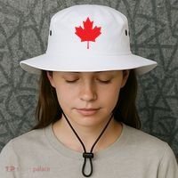 Red Maple Leaf Flag Of Canada Cool Canadian Flags Bucket Hat thumb 3