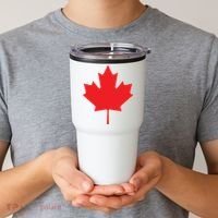 Red Maple Leaf Flag Of Canada Cool Canadian Flags Tumbler thumb 2