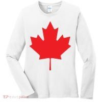 Red Maple Leaf Flag Of Canada Cool Canadian Flags Women's Long Sleeve Shirt thumb 0