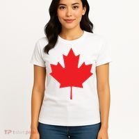 Red Maple Leaf Flag Of Canada Cool Canadian Flags Women's T-Shirt thumb 4