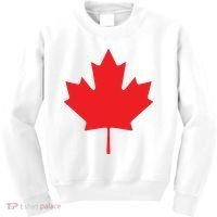 Red Maple Leaf Flag Of Canada Cool Canadian Flags Kids Sweatshirt thumb 0