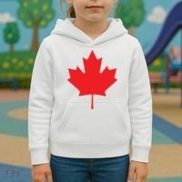 Red Maple Leaf Flag Of Canada Cool Canadian Flags Kids Hoodie thumb 3