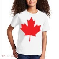 Red Maple Leaf Flag Of Canada Cool Canadian Flags Kids T-Shirt thumb 2