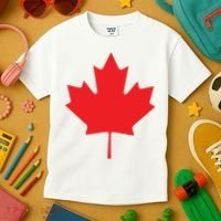 Red Maple Leaf Flag Of Canada Cool Canadian Flags Kids T-Shirt thumb 3