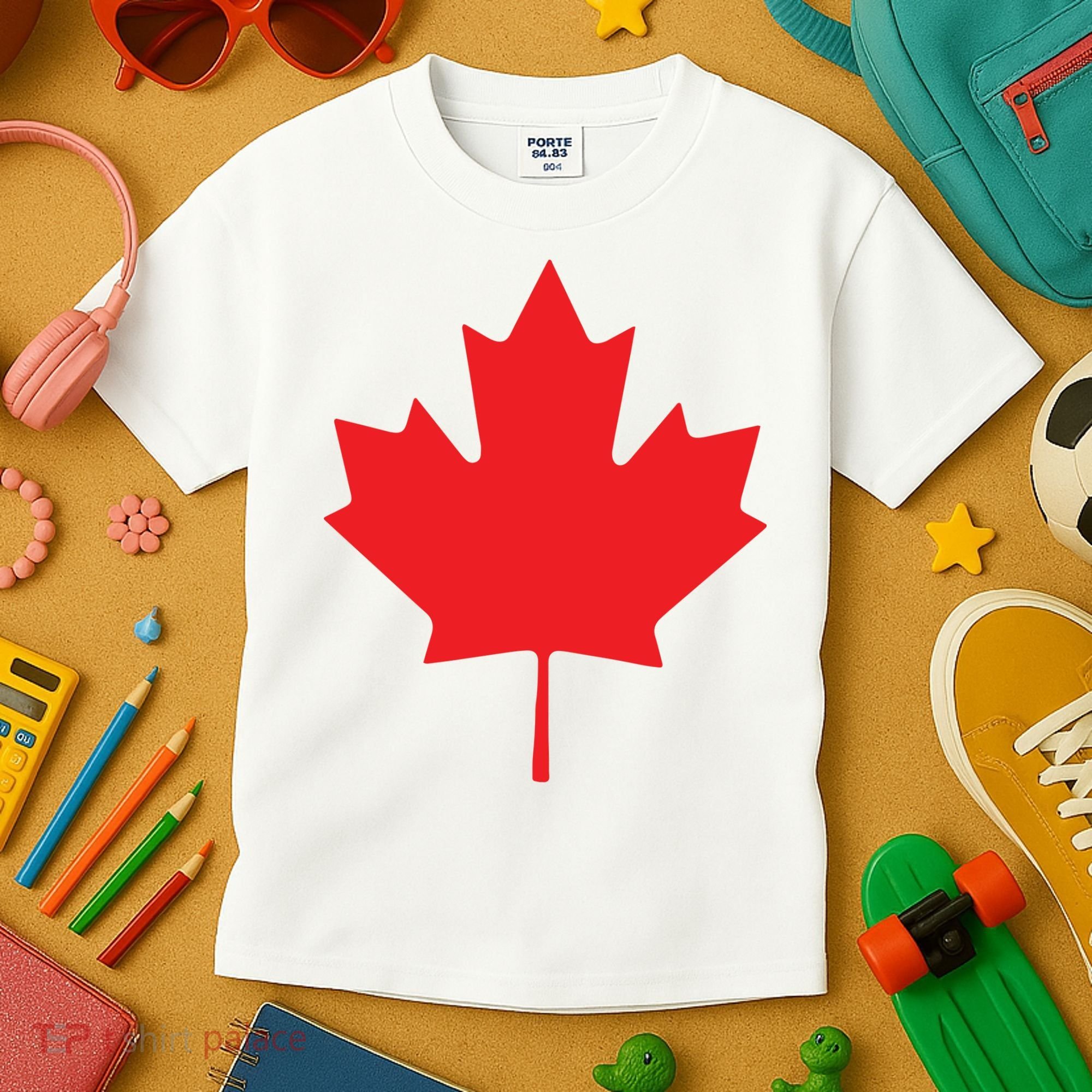 Red Maple Leaf Flag Of Canada Cool Canadian Flags Kids T-Shirt