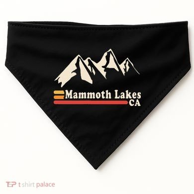 Retro Mammoth Lakes California Ca Mountain Ski USA-Made Doggie Bandana