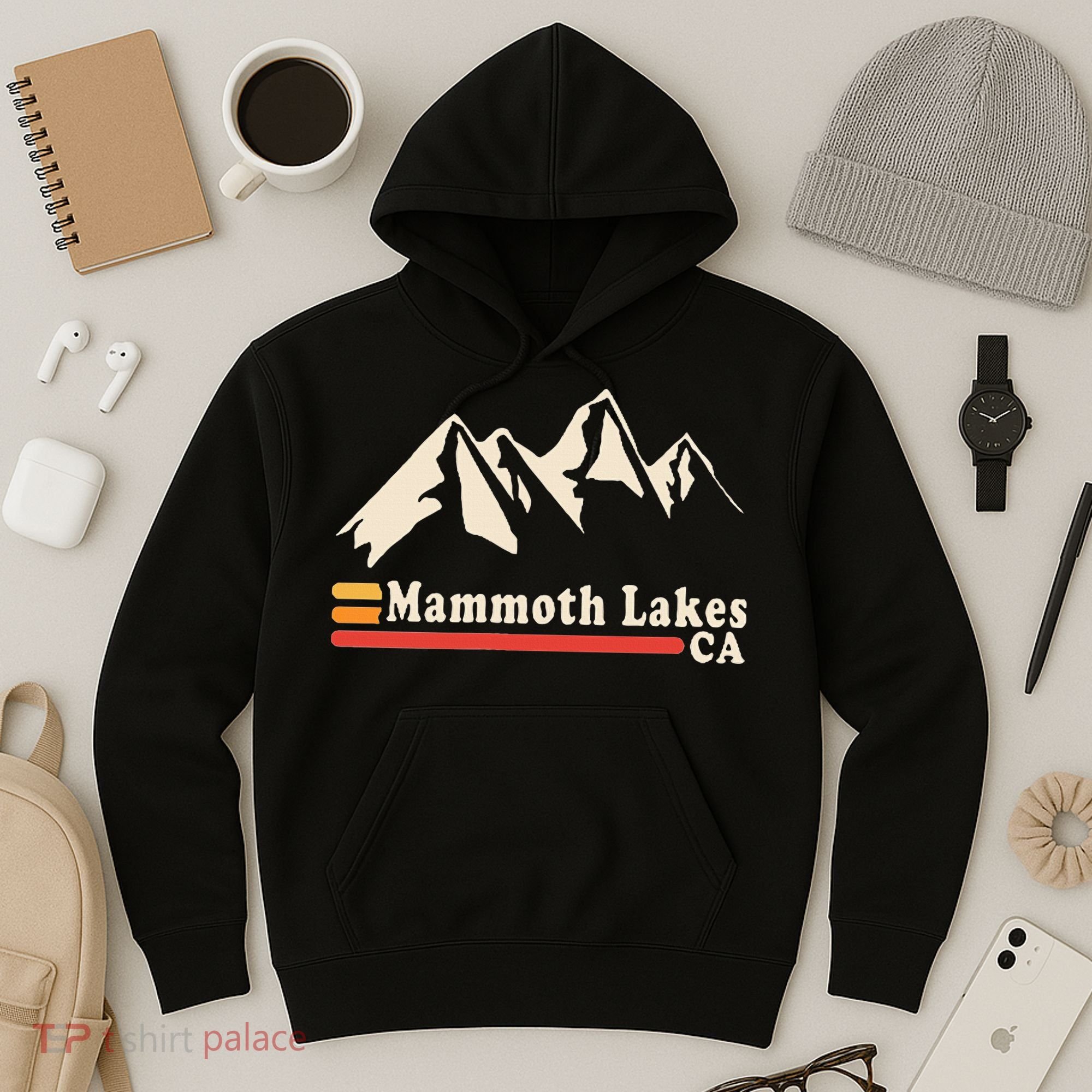 Retro Mammoth Lakes California Ca Mountain Ski Hoodie