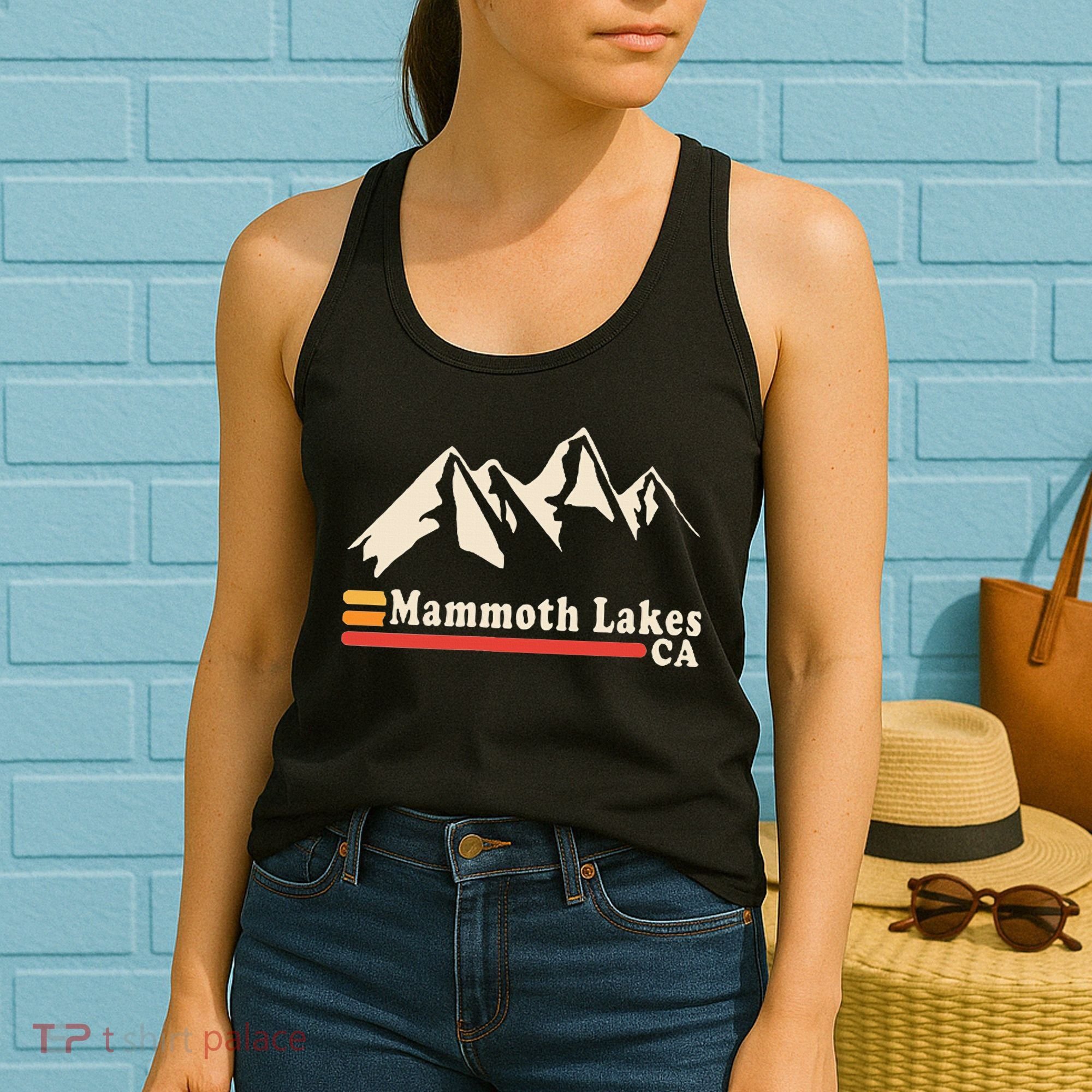 Retro Mammoth Lakes California Ca Mountain Ski Women's Tank Top
