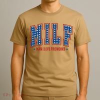 Retro Milf Man I Love Fireworks Funny American 4th Of July T-Shirt thumb 3