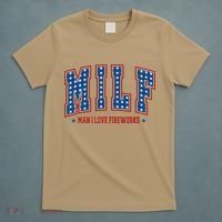 Retro Milf Man I Love Fireworks Funny American 4th Of July T-Shirt thumb 5