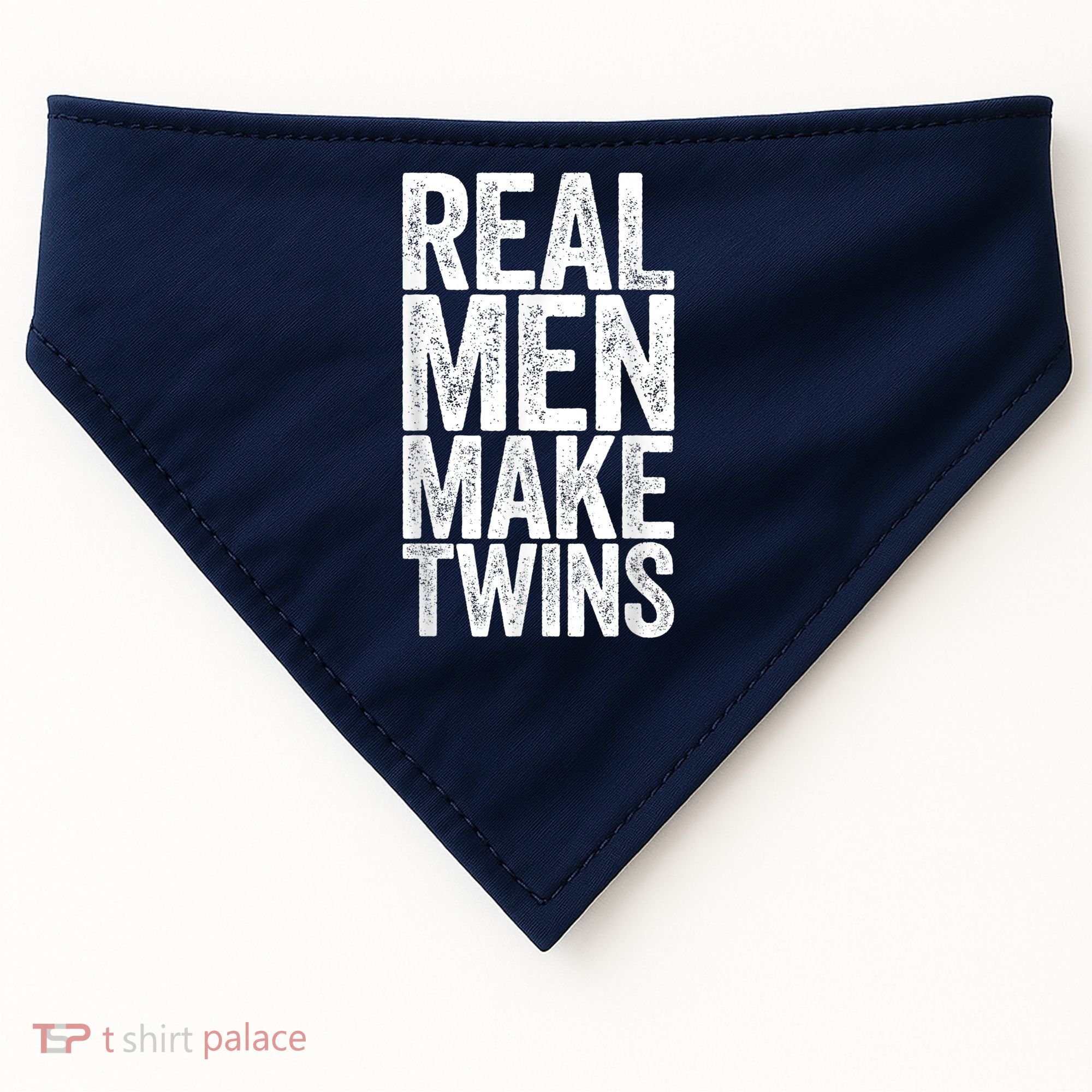 Real Men Make Twins Father's Day Shirt USA-Made Doggie Bandana