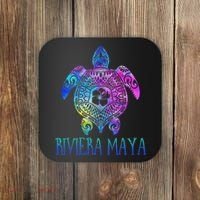 Riviera Maya Mexico Tie Dye Sea Turtle Vacation  Coaster thumb 0