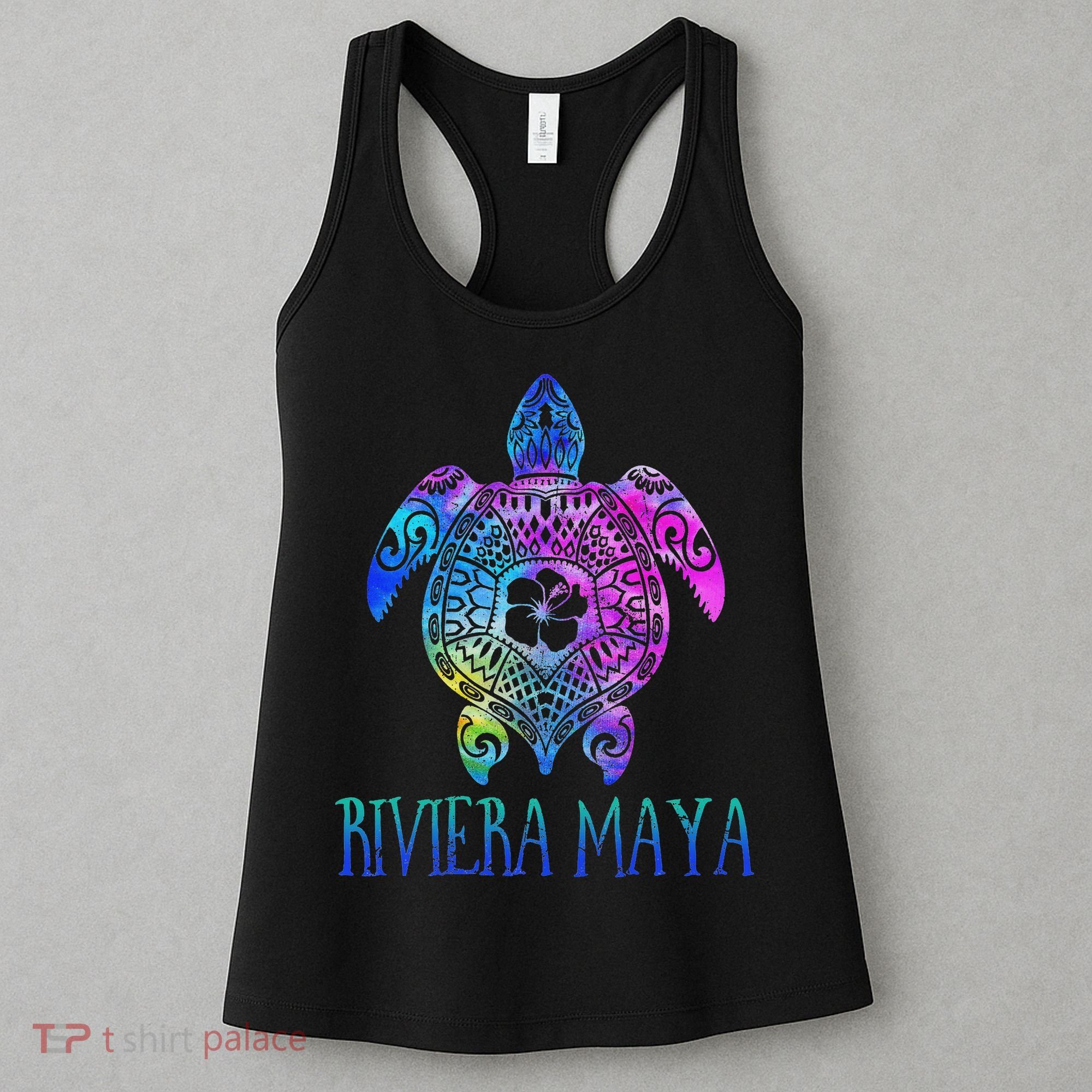 Riviera Maya Mexico Tie Dye Sea Turtle Vacation  Women's Tank Top