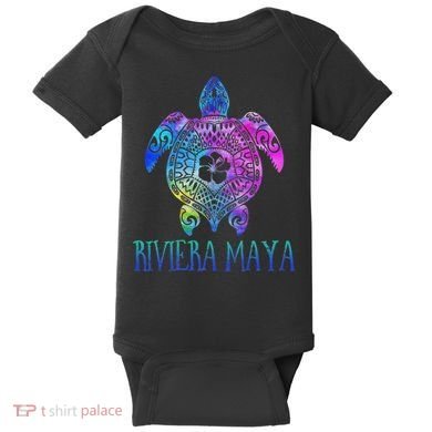 Riviera Maya Mexico Tie Dye Sea Turtle Vacation  Baby Bodysuit