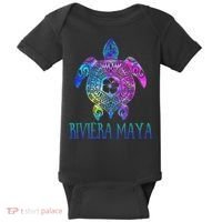 Riviera Maya Mexico Tie Dye Sea Turtle Vacation  Baby Bodysuit thumb 0
