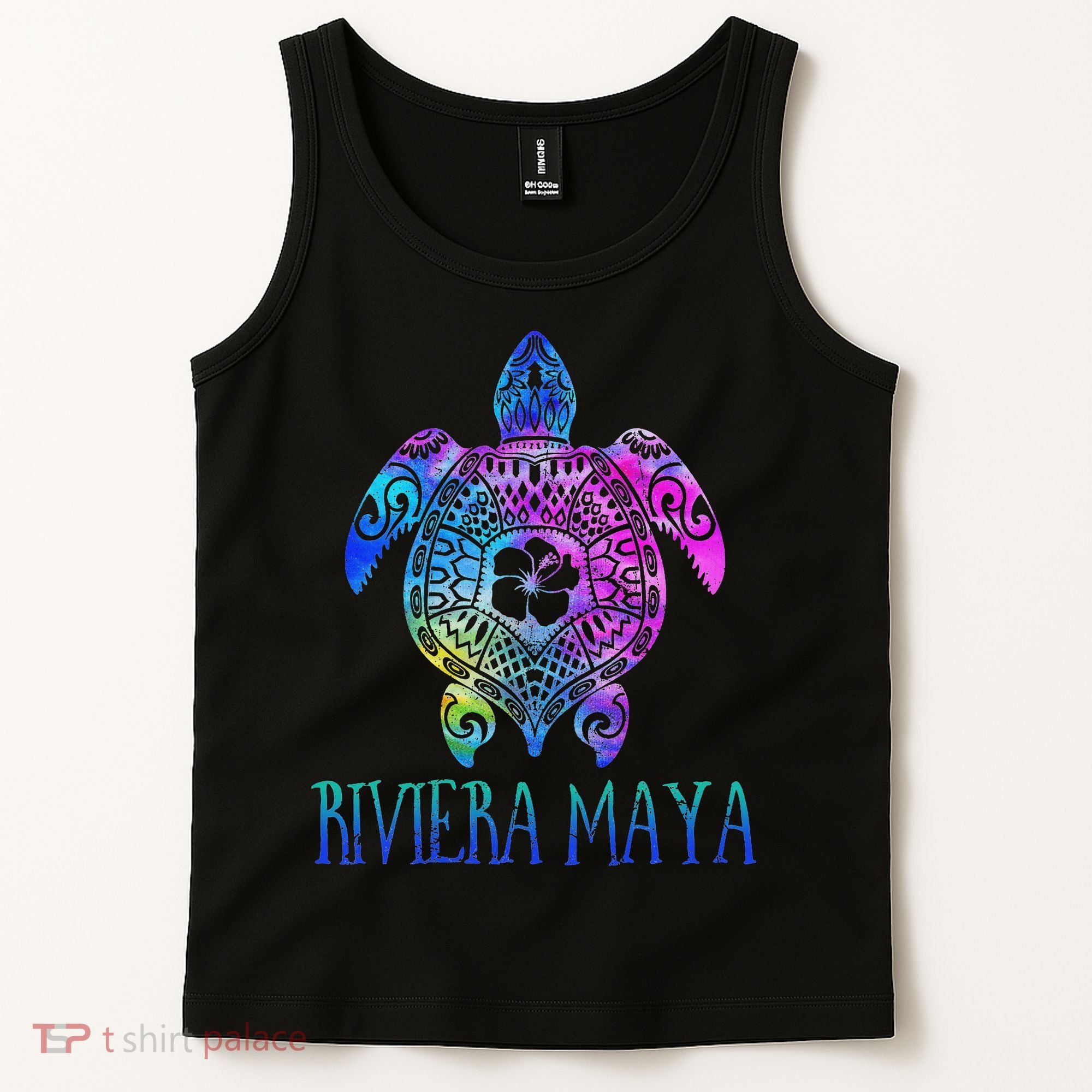 Riviera Maya Mexico Tie Dye Sea Turtle Vacation  Tank Top