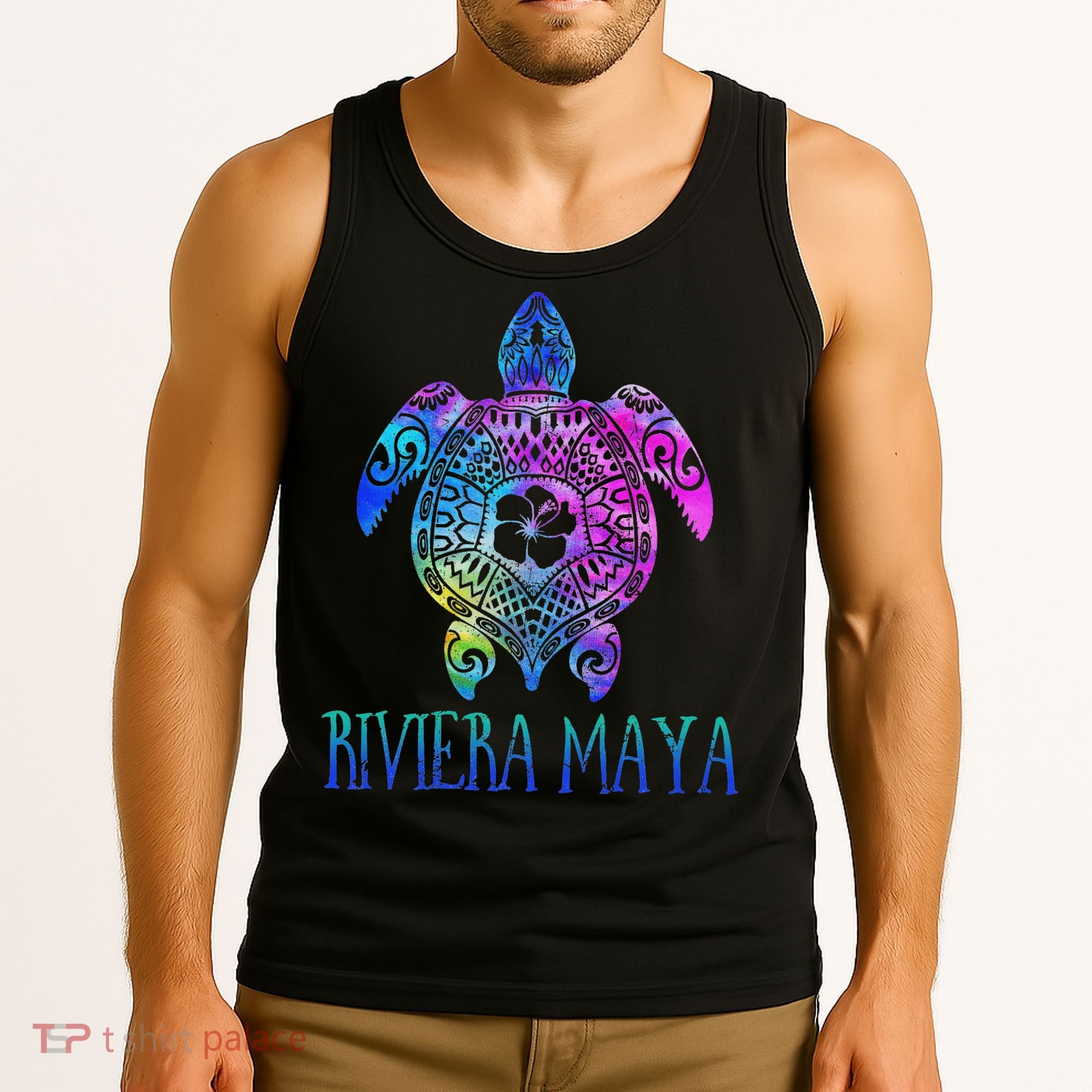 Riviera Maya Mexico Tie Dye Sea Turtle Vacation  Tank Top