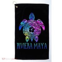 Riviera Maya Mexico Tie Dye Sea Turtle Vacation  Golf Towel thumb 0
