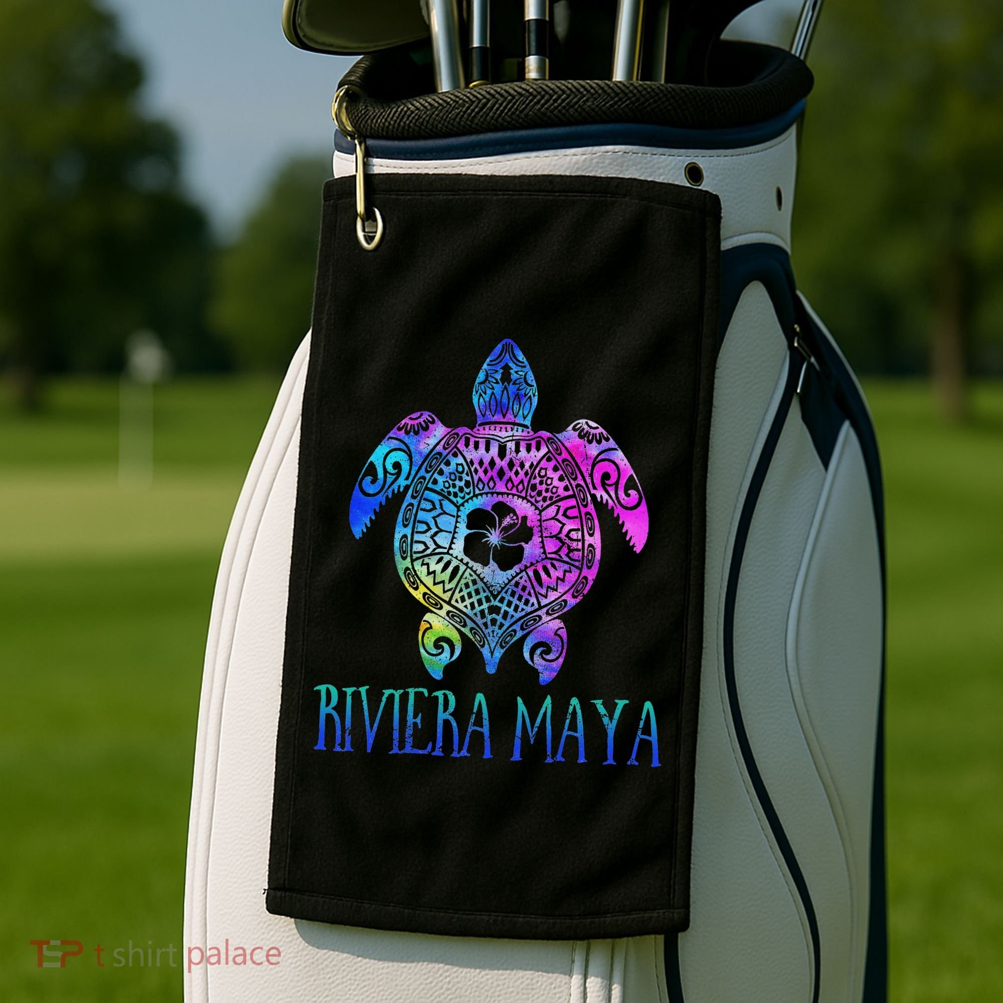 Riviera Maya Mexico Tie Dye Sea Turtle Vacation  Golf Towel