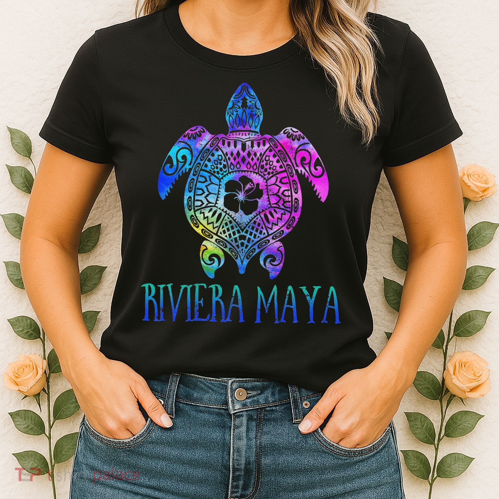 Riviera Maya Mexico Tie Dye Sea Turtle Vacation  Women's T-Shirt