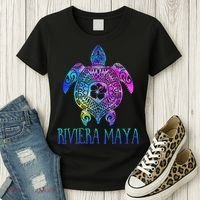 Riviera Maya Mexico Tie Dye Sea Turtle Vacation  Women's T-Shirt thumb 3
