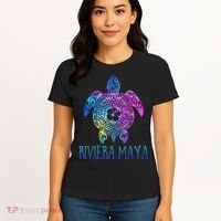 Riviera Maya Mexico Tie Dye Sea Turtle Vacation  Women's T-Shirt thumb 4