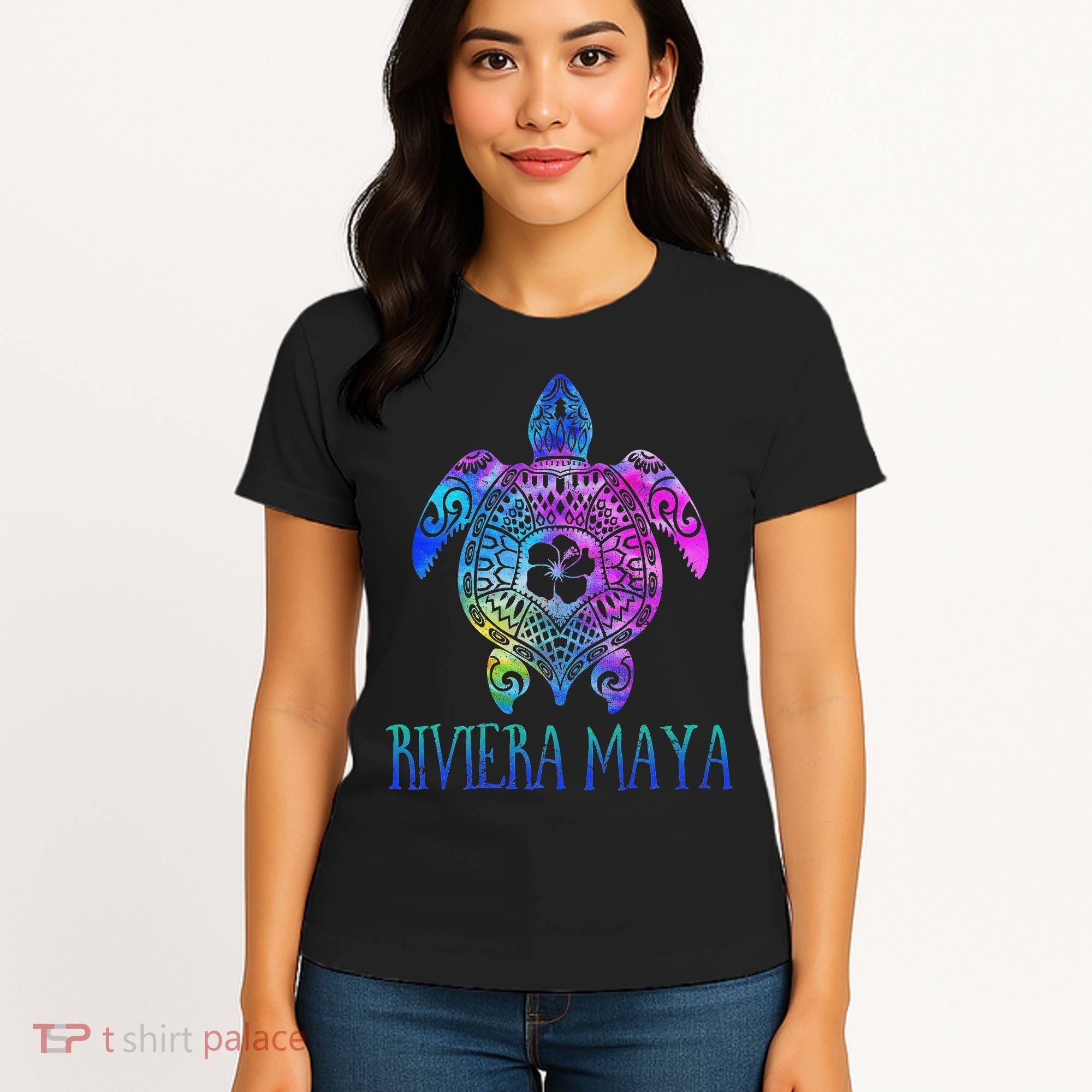 Riviera Maya Mexico Tie Dye Sea Turtle Vacation  Women's T-Shirt