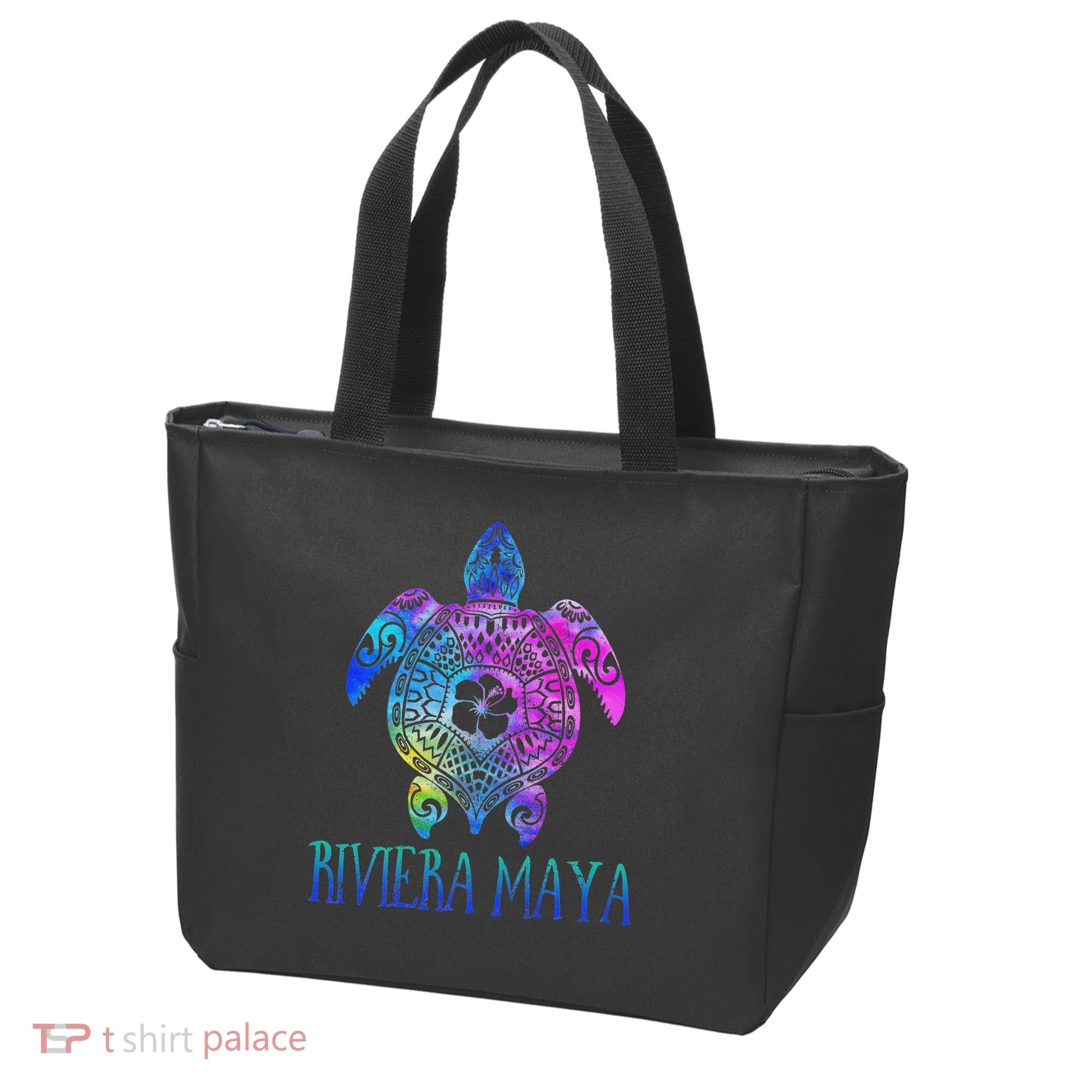 Riviera Maya Mexico Tie Dye Sea Turtle Vacation  Tote Bag