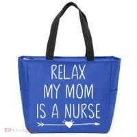 Relax My Mom Is A Nurse Practitioner Gift Tote Bag thumb 0