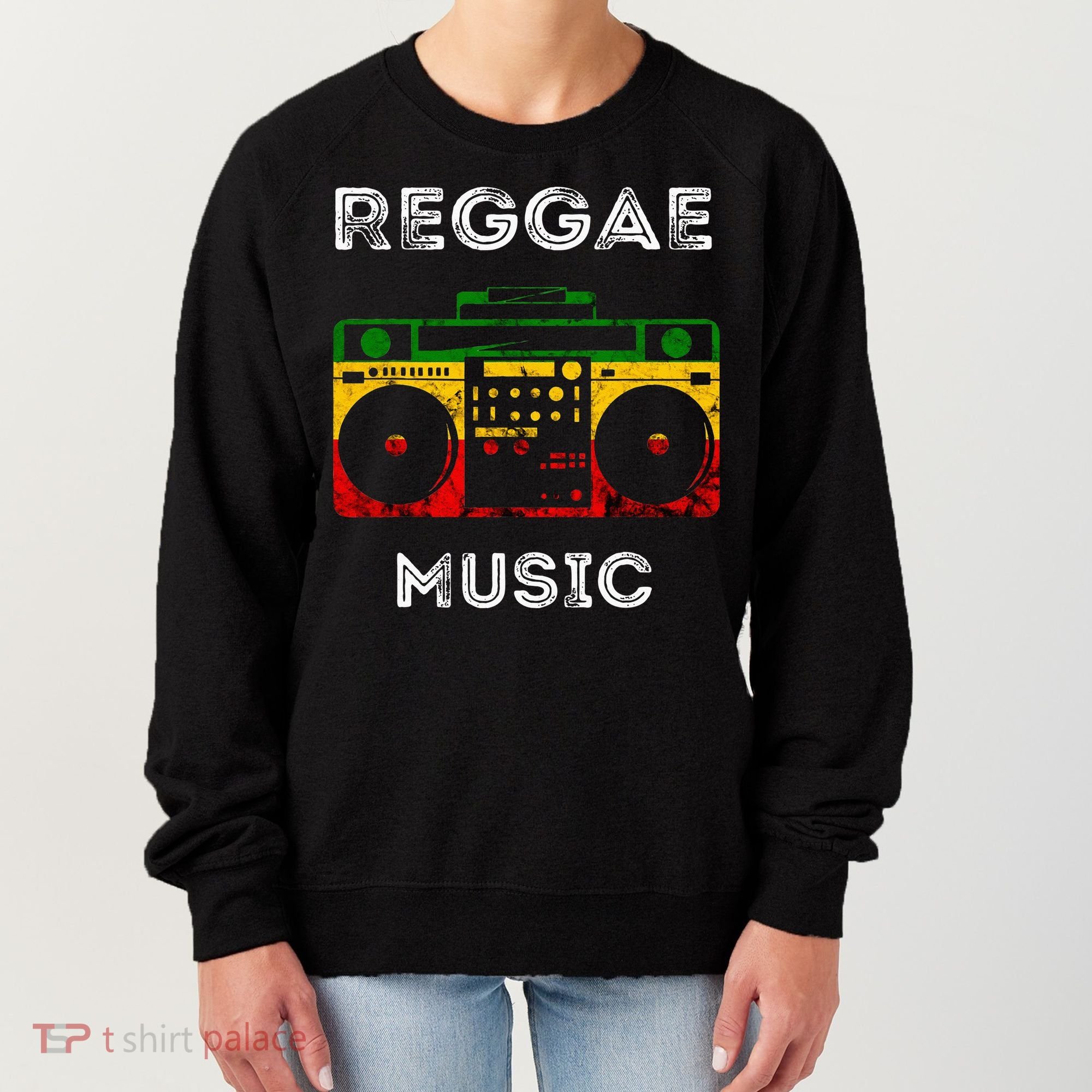 Reggae Music Musicbox Boombox Rastafari Roots Rasta Reggae  Women's Sweatshirt