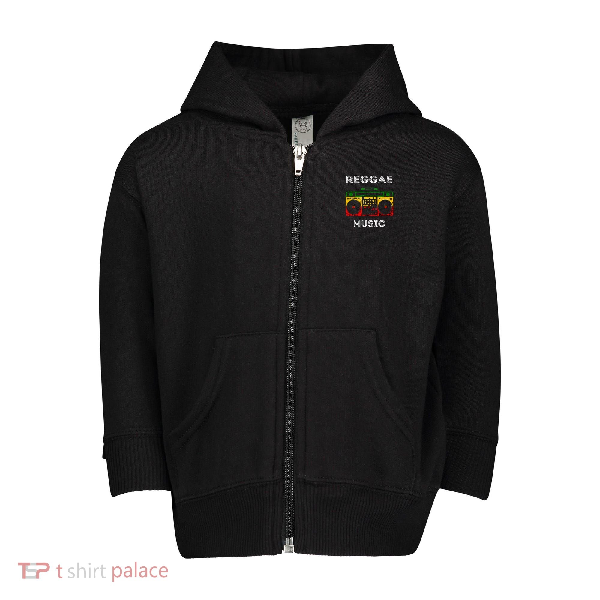 Reggae Music Musicbox Boombox Rastafari Roots Rasta Reggae  Toddler Zip Fleece Hoodie