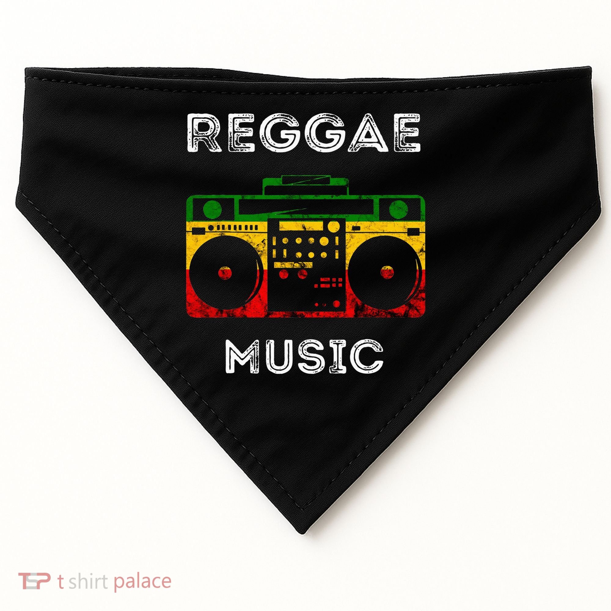 Reggae Music Musicbox Boombox Rastafari Roots Rasta Reggae  USA-Made Doggie Bandana