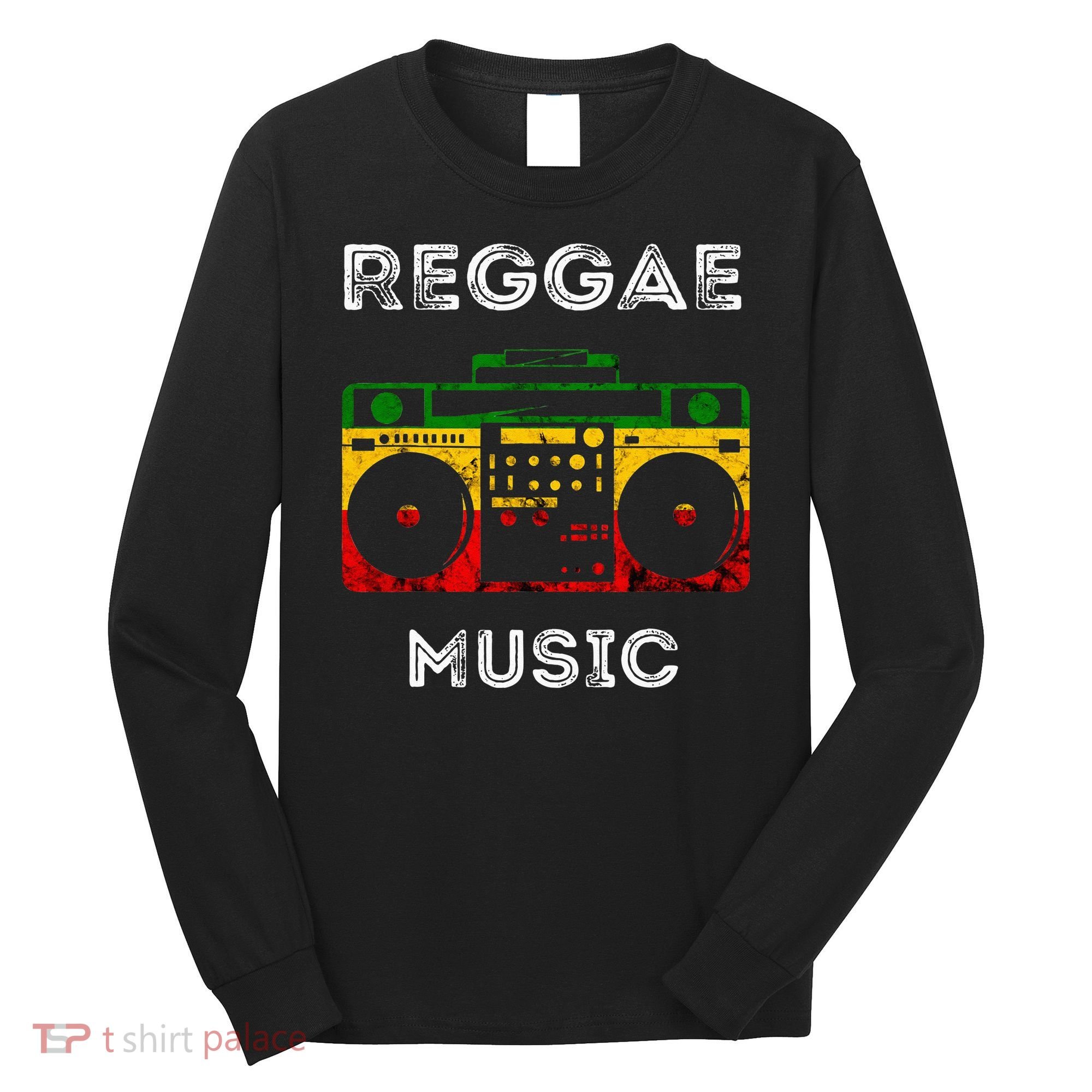 Reggae Music Musicbox Boombox Rastafari Roots Rasta Reggae  Long Sleeve Shirt