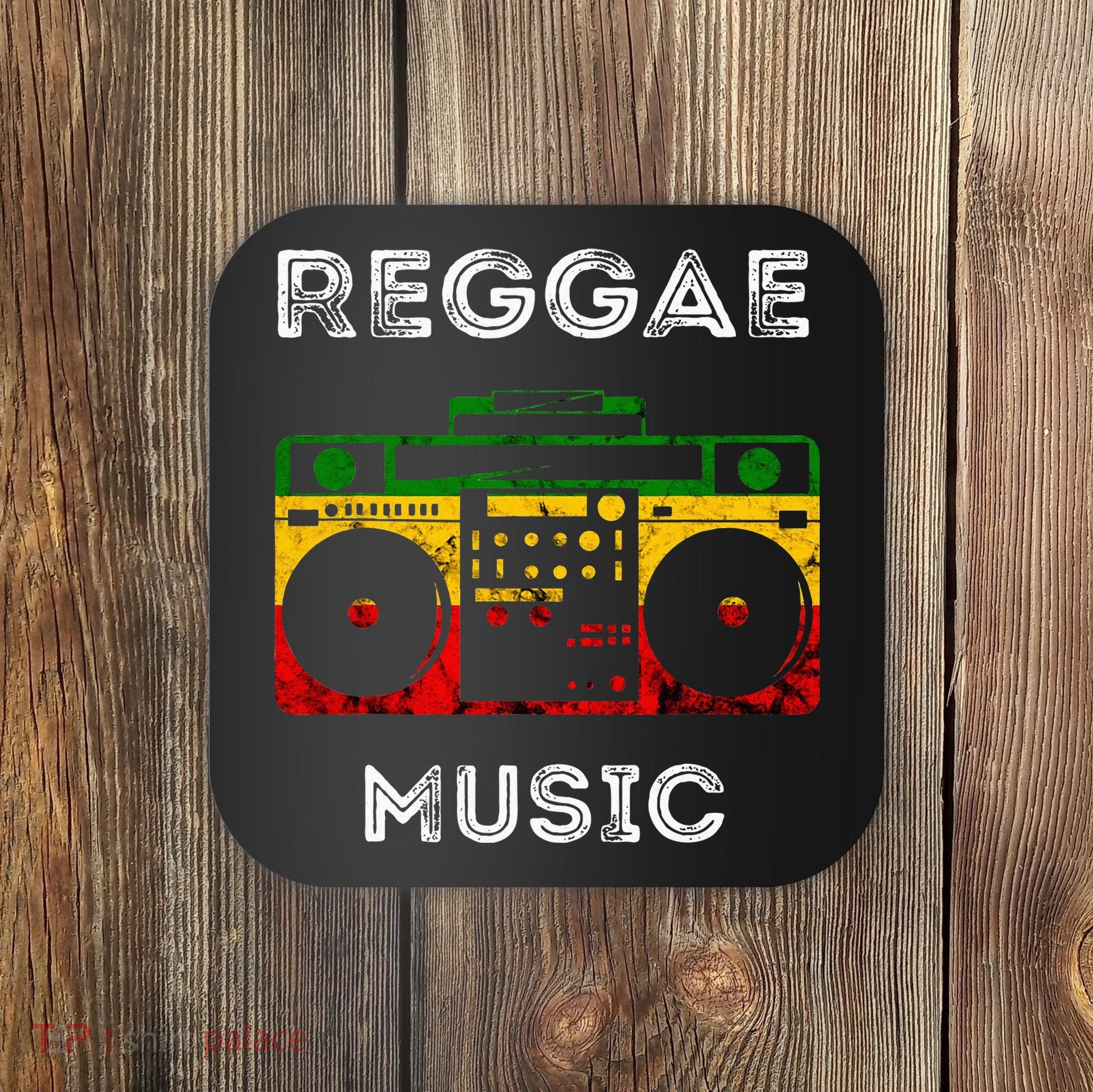Reggae Music Musicbox Boombox Rastafari Roots Rasta Reggae  Coaster