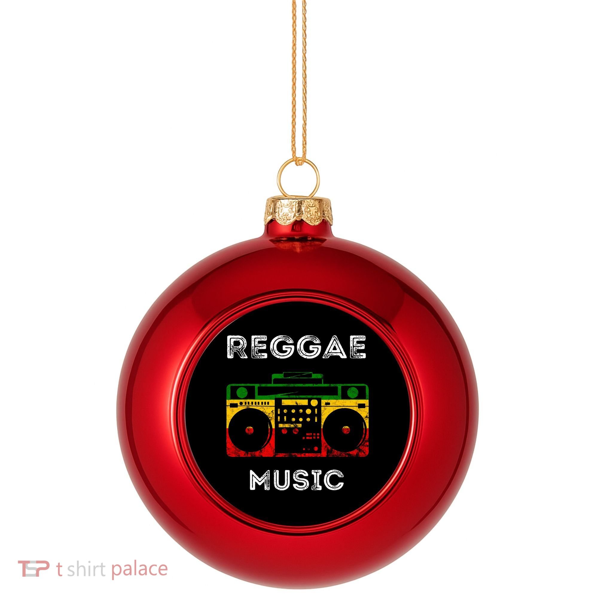 Reggae Music Musicbox Boombox Rastafari Roots Rasta Reggae  Plastic Christmas Ball Ornament
