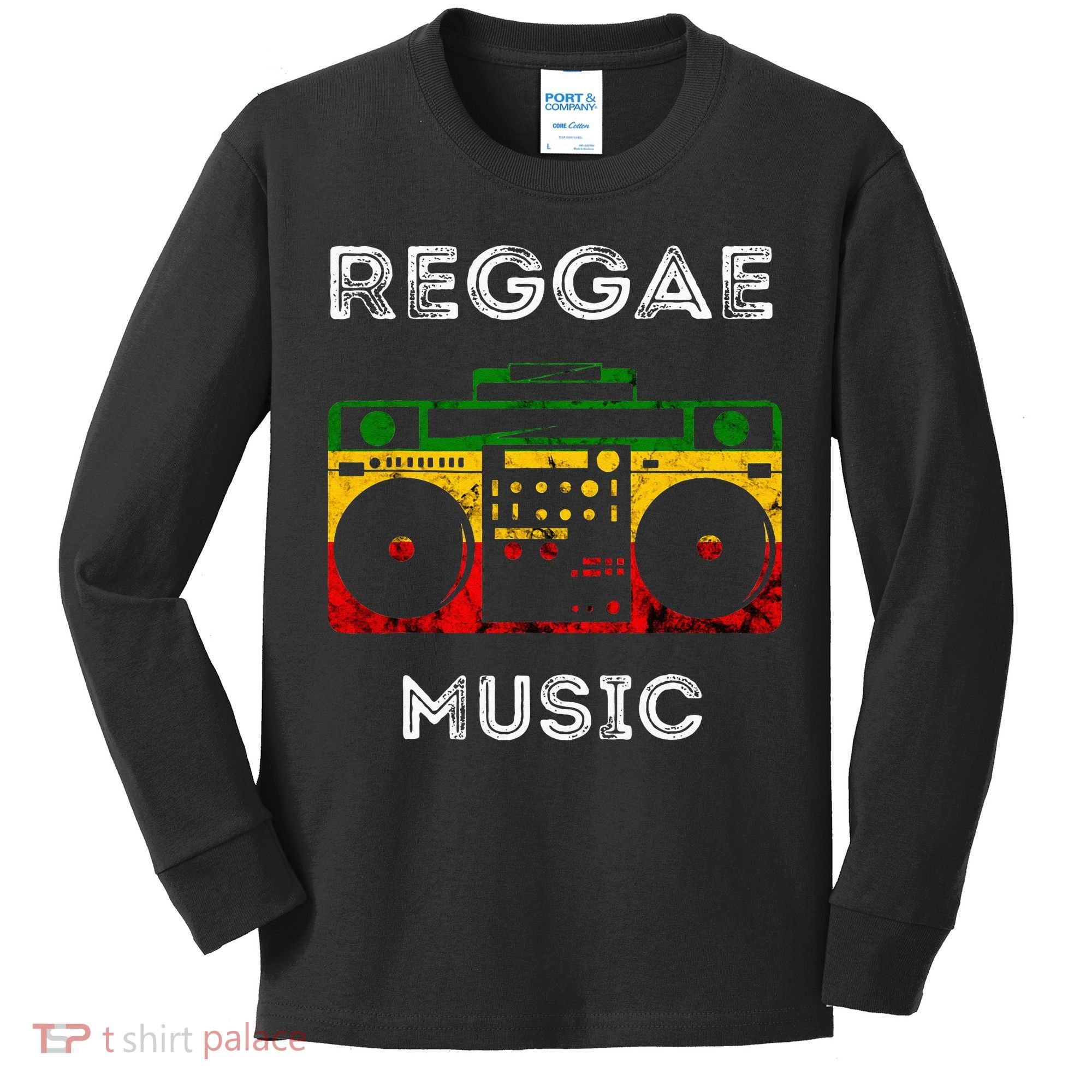 Reggae Music Musicbox Boombox Rastafari Roots Rasta Reggae  Kids Long Sleeve Shirt