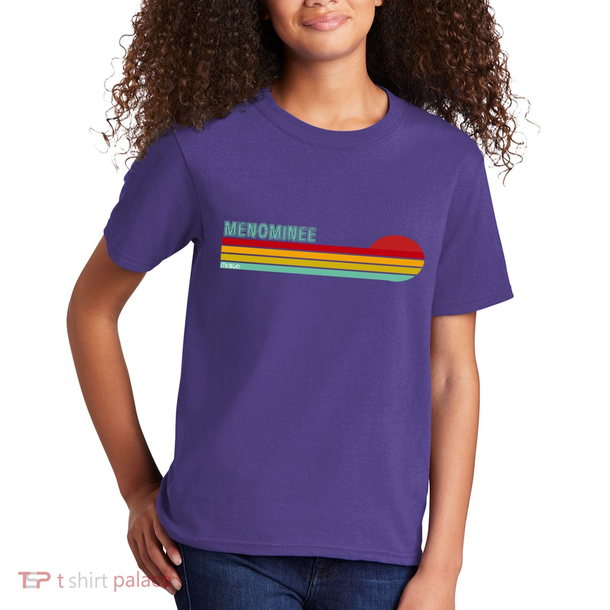 Retro Menominee Michigan Kids T-Shirt