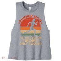 Runner Mom Marathon Race Track And Field Mothers Day Gift Women's Racerback Cropped Tank thumb 0