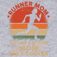 Runner Mom Marathon Race Track And Field Mothers Day Gift Women's Racerback Cropped Tank thumb 2