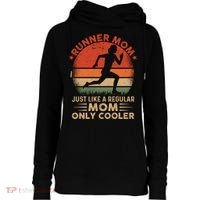Runner Mom Marathon Race Track And Field Mothers Day Gift Womens Funnel Neck Pullover Hood thumb 0